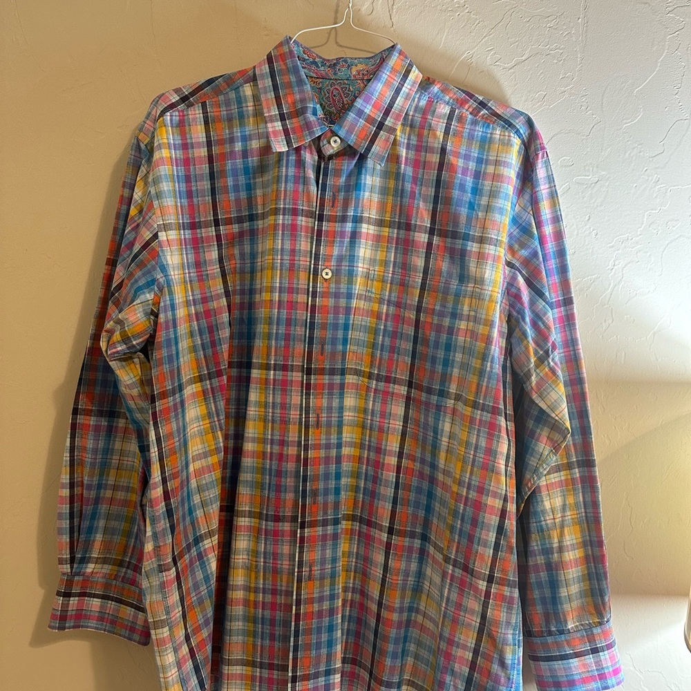 Men’s Allen Flusser Long Sleeve, Button down shirt, Large